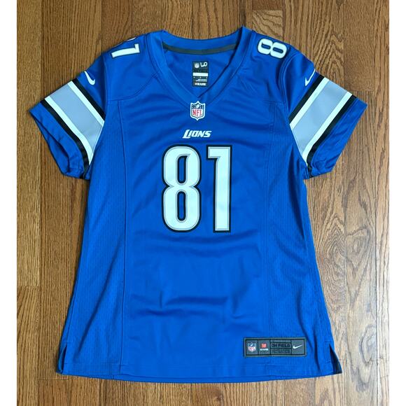 Nike Tops - Nike NFL On Field Detroit Lions Calvin Johnson #81 Jersey Women’s Size M Blue